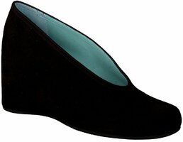 Thierry Rabotin Keilabsatz Slipper Fur Damen Slipper Schwarz Leder Damenschuhe