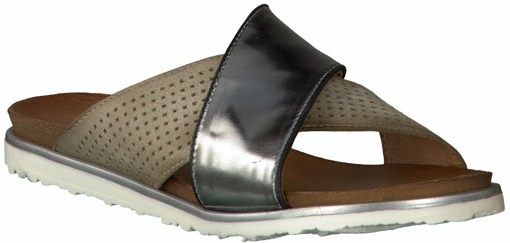 Juppen: Paul Barritt Pantoletten für Damen 650869 (Grau Juppen: Paul Barritt Pantoletten für Damen 650869 (Grau