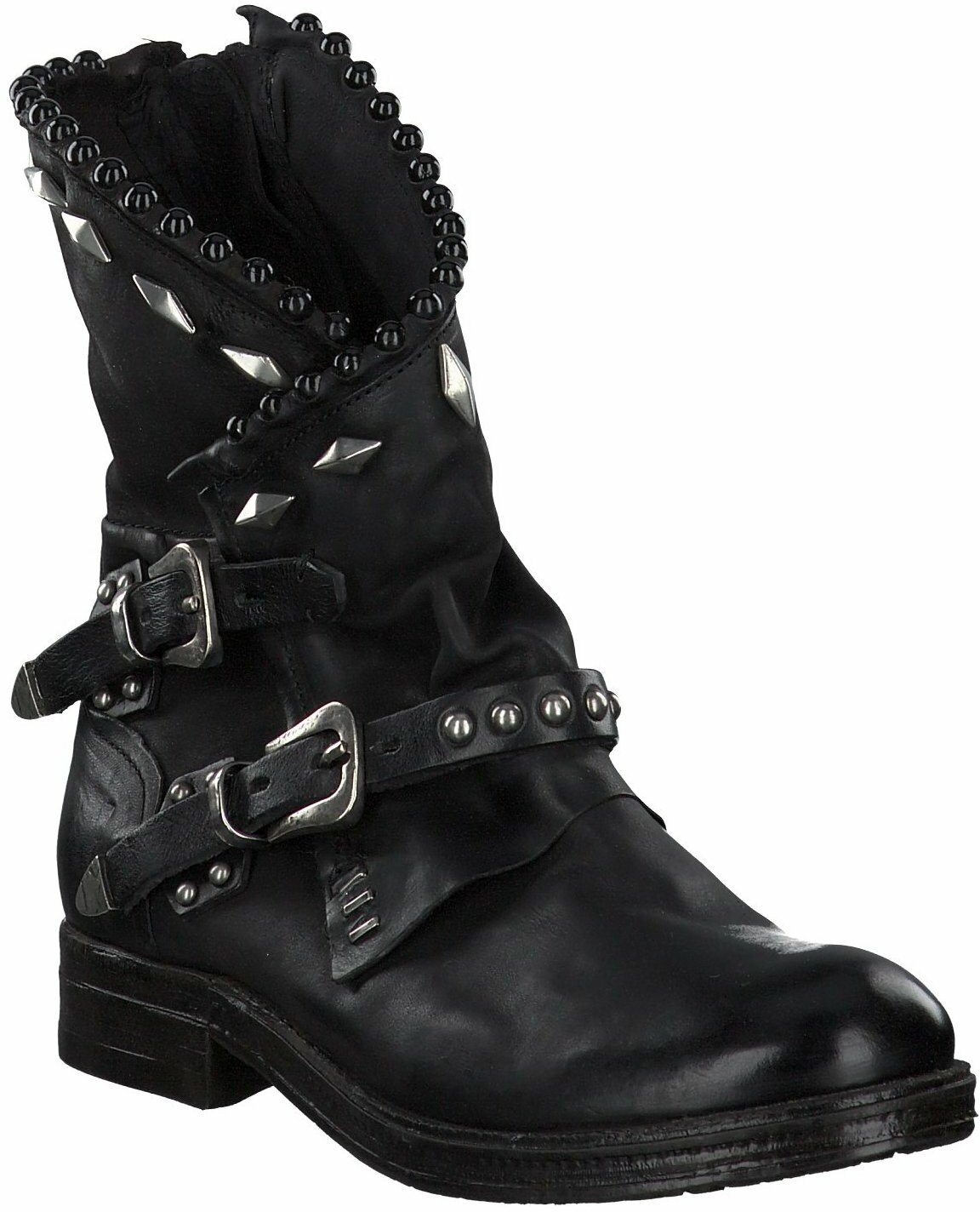 Juppen A S 98 Biker Boots Aus Leder Fur Damen Schwarz Online Shoppen